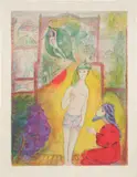 Marc Chagall, Then the boy displayed to the dervish his bosom, saying: 'Look at my breasts which be goodlier than the breasts of maidens and my lipdews are sweeter than sugar candy'...: plate 1, from Four Tales from the Arabian Nights (M. 36, see C. bks 18)