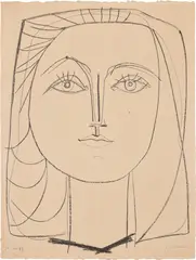 Pablo Picasso, Françoise (Bl. 398, M. 42), 1946, Lithograph, on Arches paper, the full sheet (deckle on all sides)