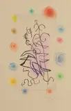 Joan Miró, Obscur laurier (Dark Laurel) (D. 305, C. bks 75), 1962, Etching and aquatint in colors, on Rives BFK paper, folded (as issued), with full margins