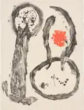 Album 19: plate 9 (M. 320, see C. bks 70) by Joan Miró, 1961, Lithograph in colors, on Rives BFK paper, the full sheet, sold Apr 2025