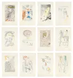 The Song of Songs of King Solomon (M. & L. 468-479) by Salvador Dalí, 1971, The complete set of 12 etchings with pochoir in colors and gilding, on Arches paper, with full margins, with title, colo, sold Apr 2025