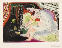 Bethsabée (Bathsheba) by Pablo Picasso, 1966, Etching and aquatint in colors, on Rives BFK paper, with margins, sold Apr 2025