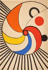 Alexander Calder, Spirale multicolore (Muli-Colored Spiral), 1969, Lithograph in colors, on chiffon de Mandeure paper, the full sheet