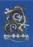 Horse-Ride - Blue Brown (M. 605) by Joan Miró, 1969, Lithograph in colors, on Rives BFK paper, the full sheet, sold Apr 2025