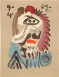 Portraits imaginaire (Imaginary Portraits): one plate by Pablo Picasso, 1969, Offset lithograph in colors, on wove paper, the full sheet, sold Apr 2025
