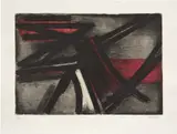 Pierre Soulages, Eau-forte II (Etching II) (E. 2, R. II), 1952, Etching and aquatint in colors, on Arches paper, with full margins