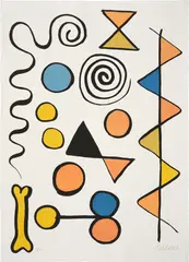 Os et serpent (Bone and Snake) by Alexander Calder, 1969, Lithograph in colors, on wove paper, with full margins, sold Apr 2025