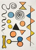 Alexander Calder, Os et serpent (Bone and Snake), 1969, Lithograph in colors, on wove paper, with full margins