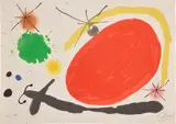 La Japonaise (Japanese Woman) (M. 829) by Joan Miró, 1971, Lithograph in colors, on Rives BFK paper watermarked Miro , the full sheet, sold Apr 2025