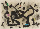 Homentage à Joan Prats (Tribute to Joan Prats): one plate (M. 1033, C. bks. 208) by Joan Miró, 1975, Lithograph in colors, on Guarro paper, the full sheet, sold Apr 2025