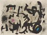 Homentage à Joan Prats (Tribute to Joan Prats): one plate (M. 1034, see C. bks 208) by Joan Miró, 1975, Lithograph in colors, on Guarro paper, the full sheet, sold Apr 2025