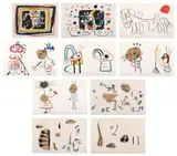 L'Enfance d'Ubu (Ubu's Childhood): 10 plates (M. 998-9; 1006; 1014; 1019-20, see C. 204) by Joan Miró, 1975, Ten lithographs in colors, on Arches paper, with full margins, with justification, all contained in the original beige l, sold Apr 2025