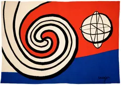Les trois spirales (The Three Spirals), from The Bicentennial Tapestries by Alexander Calder, 1975, Hand-woven wool tapestry, sold Oct 2025