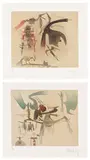 Wifredo Lam, Lames de Lam (Lam's Blades): plates I and VI (T.-R. 7901 & 7906, L. 366 & 371), 1977-79, Two etching and aquatints in colors, on Arches paper, with full margins