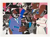 Romare Bearden, Jazz II (G. 100), 1980, Screenprint in colors, on wove paper, with full margins