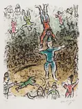 Marc Chagall, Les Équilibristes (The Tightrope Walkers) (M. 1031), 1984, Lithograph in colors, on Arches paper, with full margins