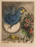 Marc Chagall, L'Oiseau bleu (The Blue Bird) by Charles Sorlier (M. & S. 41), 1968, Lithograph in colors, on Arches paper, with full margins