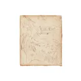 Pierre Bonnard, Jardin au bord de la Seine (Garden on the Banks of the Seine), 1936, Unique graphite drawing, on wove paper