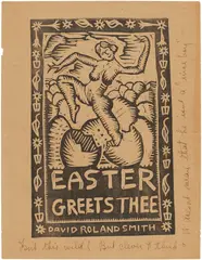 David Smith, Easter Greets Thee, c. 1928, Linocut, on light wove paper, with full margins