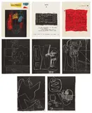 Le Corbusier, Série panurge (Panurge Series) (W. pp. 48-51), 1961-62, The complete set of five lithographs in black, on Rives BFK paper, the full sheets, with the accompanying title, text and colophon pages in colors, all loose (as issued), all contained in the original beige cloth-covered portfolio with printed cover