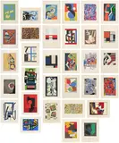 Various Artists, Art d'aujourd'hui, maîtres de l'art abstrait (Art of Today, Masters of Abstract Art), Album I & Album II, 1953 & 1954, The complete set of two portfolios of 32 screenprints in colors (16 in each portfolio), on wove paper, with full margins, with colophons, all contained in the original slipcases and blue linen-covered portfolios