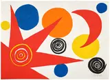 Alexander Calder, La naissance de l'inattendu, from La Mémoire élémentaire (The Birth of the Unexpected, from Elementary Memory), 1976, Lithograph in colors, on Japan nacré paper, the full sheet