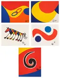 Alexander Calder, Flying Colors: five plates, 1974, Five lithographs in colors, on Arches paper, with full margins and the full sheets