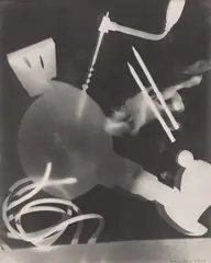 Rayograph (auger and other objects) by Man Ray, 1923, Gelatin silver print, printed 1960s, offered Apr 2025