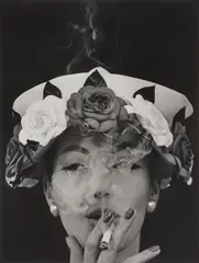 Hat + 5 Roses, Paris (Vogue) by William Klein, 1956, Gelatin silver print, printed later, sold Apr 2025