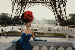 Frank Horvat, Red Hat and Eiffel Tower, Patrizia for Figaro Magazine, Paris, 1986, Archival pigment print, printed 2007