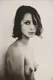 Sante D'Orazio, Christy Turlington, one eye covered, Hollywood, CA