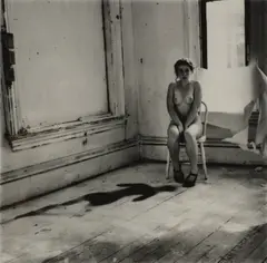 Untitled, Providence, Rhode Island by Francesca Woodman, 1976, Gelatin silver print, printed later by Igor Bakht, sold Apr 2025