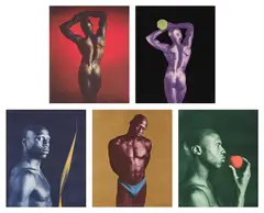 Ken Moody Portfolio by Robert Mapplethorpe, 1985, Tampa, Florida: Graphicstudio, 1985. Five photogravures with watercolor, screenprint and flocking, sold Apr 2025