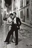 Helmut Newton, Yves St. Laurent's Man's Suit and Model Wearing Madame Paulette's Creation, Rue Aubriot, Paris 4ème ardt., Summer, 1975, Gelatin silver print, printed 1980s
