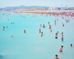 Massimo Vitali, Rosignano Sea 2 #0079, 1998, Chromogenic print, printed 2024, Diasec mounted