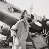 Georges Dambier, Suzy Parker, Casablanca Airport, Elle, 1953, Gelatin silver print, printed later