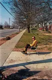 William Eggleston, Untitled (man in lawn chair)