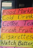 William Eggleston, Untitled (food market sign)