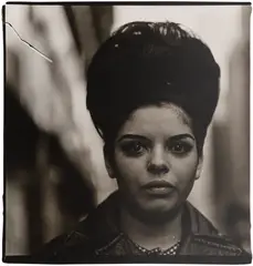 Woman with a beehive hairdo, N.Y.C. by Diane Arbus, 1965, Gelatin silver print, printed by Diane Arbus between 1965 and 1969, offered Oct 2025