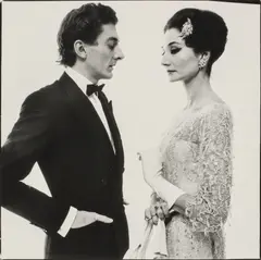 The Vicomtesse Jacqueline de Ribes and Raymundo de Larrain, New York, New York, 5/16/61 by Richard Avedon, 1961, Gelatin silver print, printed 1962, sold Oct 2025