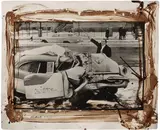 Peter Beard, Nena von Schlébrügge in "Major Accident" starring Salvator Dali, December, 1963, Unique work, comprising a gelatin silver print with applied ink and blood