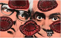 Gilbert&George, Blood on Us, 1997, Twelve hand-dyed gelatin silver prints, each flush-mounted