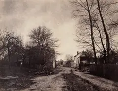 Eugène Cuvelier, Rue à Barbizon, 1860s, Albumen print from paper negative
