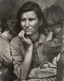 Migrant Mother, Nipomo, California by Dorothea Lange, 1936, Gelatin silver print, probably printed 1950s or 1960s, flush-mounted, sold Oct 2025