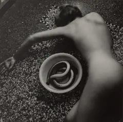 From Eel Series, Rome by Francesca Woodman, 1977-1978, Gelatin silver print, printed later by Igor Bakht, sold Oct 2025