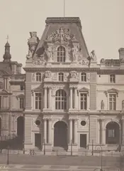 Édouard Baldus, Pavillon Turgot (1er État), Nouveau Louvre, Paris, 1854-1857, Salt print or lightly albumenized salt print