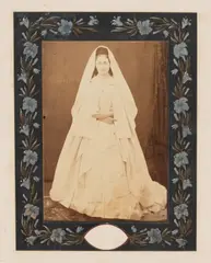 A Pair of Images of the Countess de Castiglione by Pierre-Louis Pierson, 1860s, Two albumen prints, affixed to either side of a board mount, with hand-embellished borders, offered Oct 2025