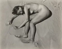 Nude on Sand, Oceano by Edward Weston, 1936, Gelatin silver print, probably printed 1940s or 1950s, sold Oct 2025