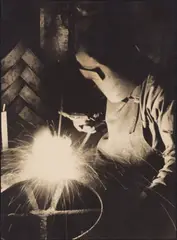 Margaret Bourke-White, Electric Welding, Lincoln Electric Co., Cleveland, Ohio, 1930, Gelatin silver print