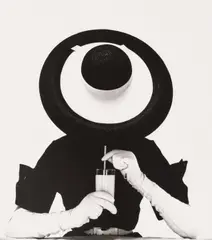 Black and White Hat, New York by Irving Penn, 1950, Gelatin silver print, printed 1950, sold Oct 2025